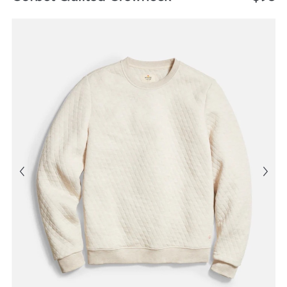 Marine Layer quilted oatmeal Sweatshirt SMALL